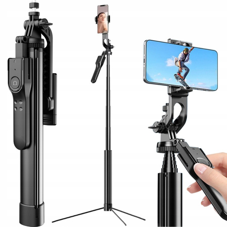 Kijek do selfie stick uchwyt na telefon tripod statyw pilot bluetooth 178cm