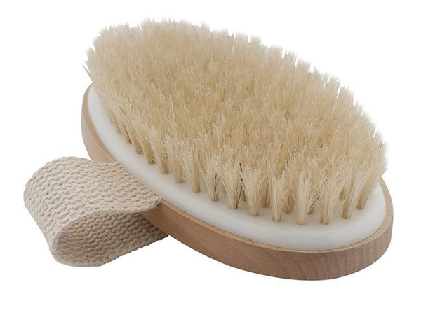 Szczotka do masażu ciała na sucho mokro naturalna