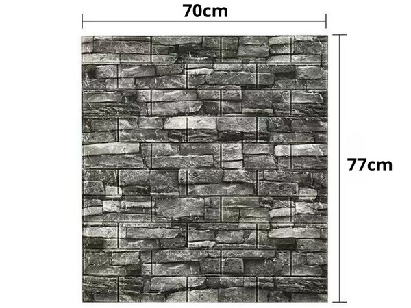 PANELE ŚCIENNE 3D CEGŁA SZARA TAPETA SAMOPRZYLEPNE DEKORACYJNA PIANKOWA
