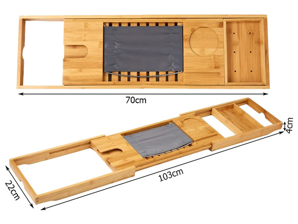 Półka na wanne regulowana duża bamboo spa nakładka