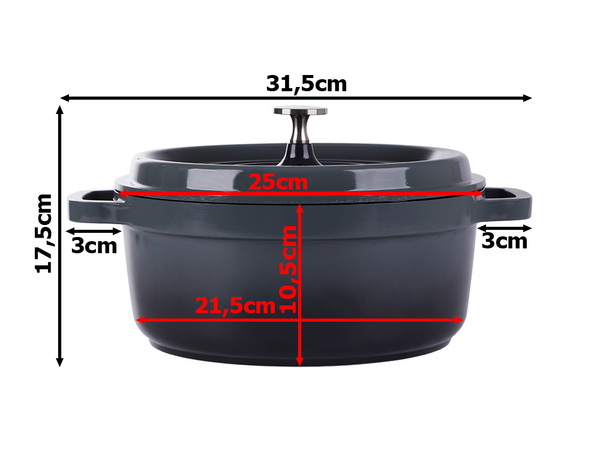 Garnek brytfanna do gotowania pieczenia non stick indukcja gaz pokrywa 4l