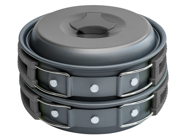 Zestaw garnków turystyczych naczynia kemping czajnik patelnia garnek 18w1