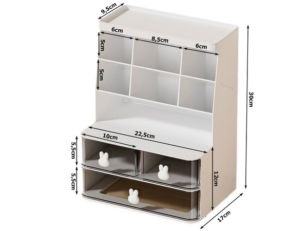 Szafka przybornik organizer na biurko półki na kosmetyki drobiazgi szuflady