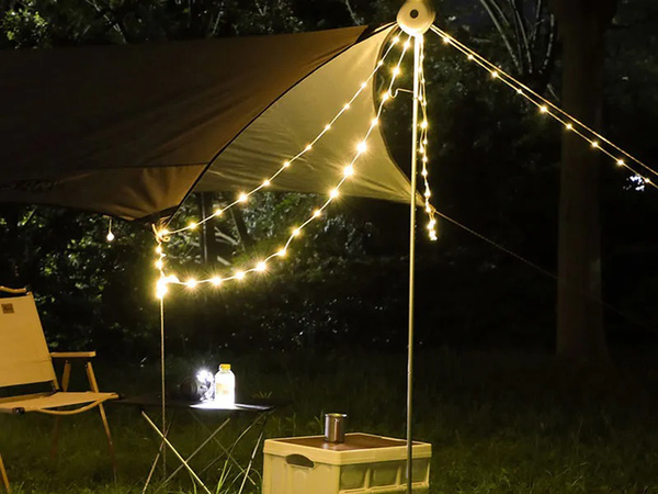 Lampa kempingowa biwakowa akumulatorowa led girlanda na rolce 8m ciepła