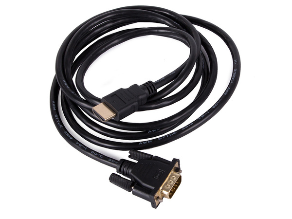 Kabel vga - hdmi 2m gold złote złącza full hd przewód d-sub