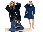 Ciepła bluza koc oversize xxl 2w1 gruba futrzak miękka z kapturem szlafrok