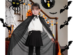Peleryna halloween czarny płaszcz z kapturem przebranie strój dla dziecka