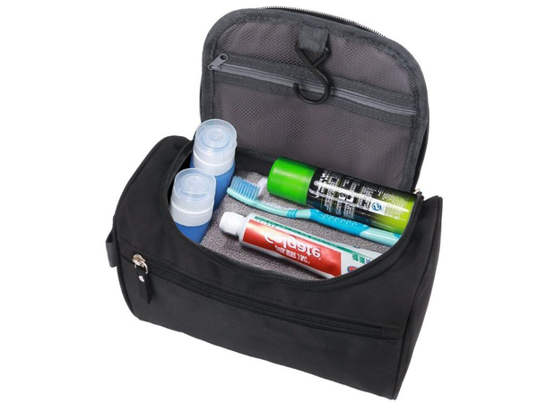 Kosmetyczka podróżna ogranizer z haczykiem męska damska wodoodporna czarna