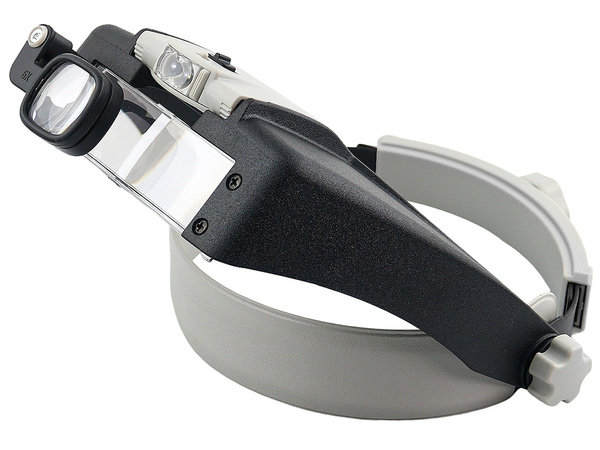 Lupa na głowę 2 led okulary precyzyjne serwisowe zegarmistrzowskie 1.5x 17x