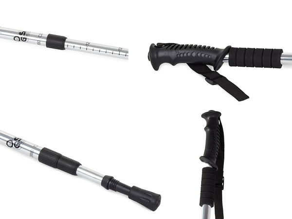 Teleskopowe Kijki Kije Nordic Walking Kolor Srebrny