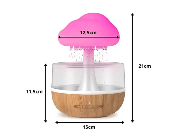Nawilżacz powietrza dyfuzor lampka led aromaterapia chmurka bezprzewodowy
