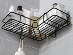 Półka łazienkowa do łazenki pod prysznic narożna loft wisząca haczyk czarna