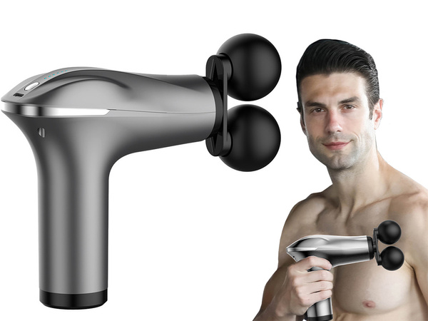 Pistolet do masażu pleców ciała nóg masażer mocny massage gun 4 końcówki