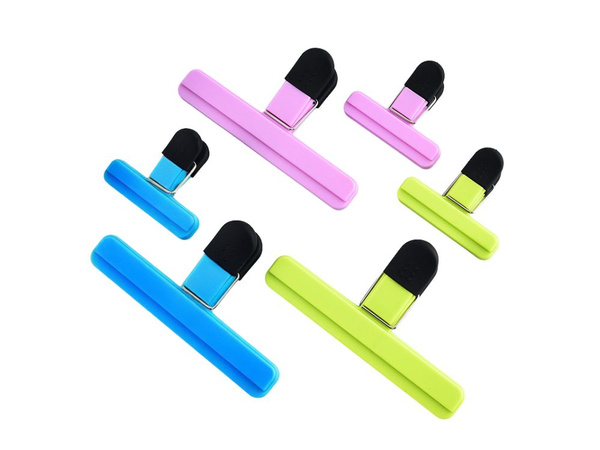 Zestaw klipsów zapinek do torebek opakowań żywności 6 sztuk kolorowe