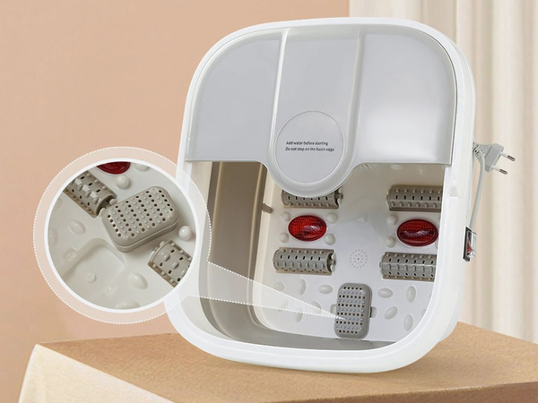 Miska wiadro do stóp z podgrzewaniem rolkami masującymi bąbelkami składana