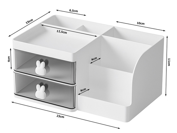 Przybornik organizer na biurko półki na kosmetyki drobiazgi szuflady szafka