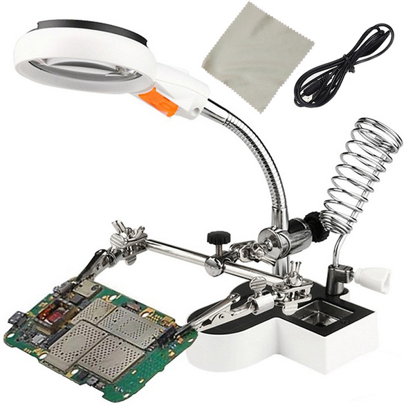Trzecia ręka zestaw do lutowania uchwyt lupa led