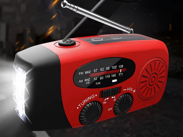 Radio latarka akumulatorowe solarne dynamo na korbkę powerbank usb awaryjne