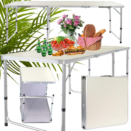 Stolik turystyczny składany kempingowy stół ogrodowy duży 180x60 walizka