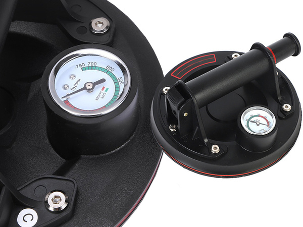 Przyssawka próżnowa uchwyt do płytek glazury szyb z manometrem pompką 200kg