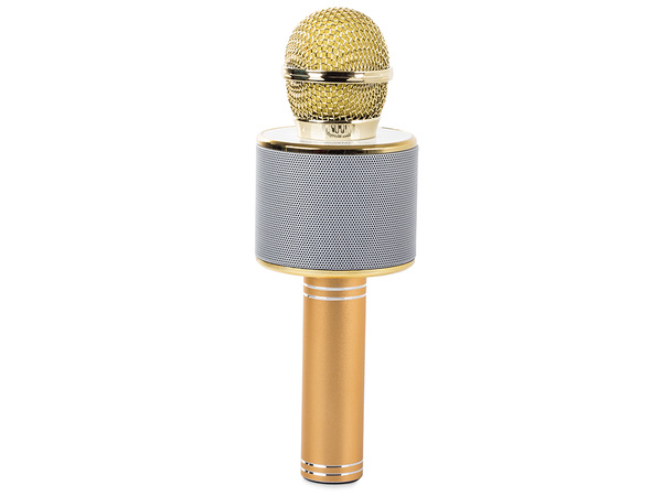 Mikrofon bezprzewodowy bluetooth głośnik karaoke okrągły z etui różne tryby