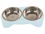 Miska podwójna dla psa kota metalowa 350ml x 2