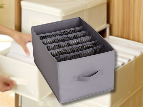 Organizer na ubrania bielizne spodnie do szuflady szafy skarpetki szary