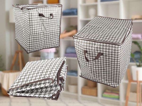 POJEMNIK DO SZAFY ORGANIZER TKANINOWY NA POŚCIEL UBRANIA SKŁADANY 100L