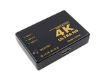 Switch rozdzielacz 3x do 1 hdmi 4k uhd + pilot ir