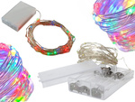 Lampki druciki 100 led na baterie 10m multikolor