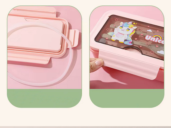 Lunchbox śniadaniówka pojemnik na śniadanie do szkoły przegródki sztućce