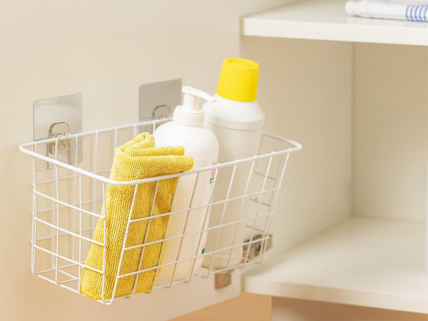 Koszyk wiszący kosz organizer metalowy zawieszany półka wisząca biały mocny