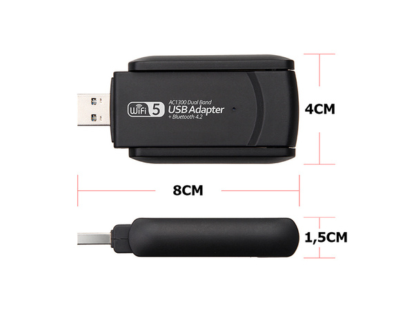 Karta sieciowa wi-fi adapter wifi usb 1300mbps dual