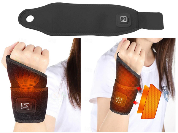 Opaska grzejąca na ból nadgarstka rozgrzewająca na usb orteza 3 poziomy