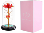 Wieczna róża w szkle prezent led rgb świecąca czerwona szklana na okazję