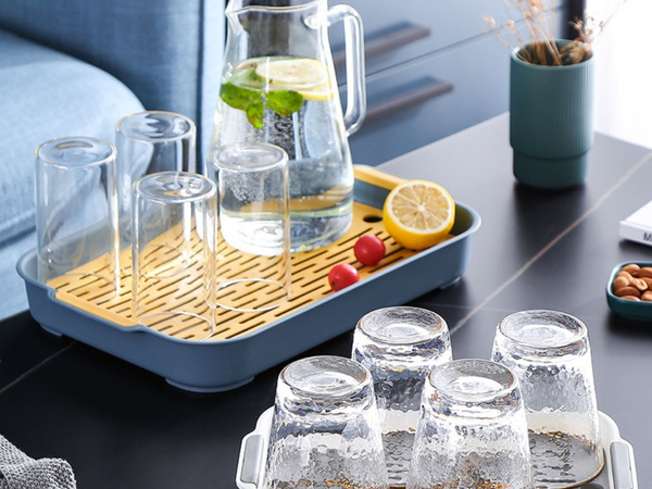 Taca kuchenna dwuwarstwowa z odpływem na naczynia warzywa owoce plastikowa