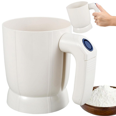 Sitko do przesiewania mąki przesiewacz kuchenny cedzak elektryczny pojemny