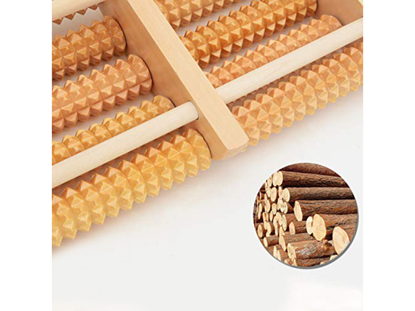 Masażer do stóp tradycyjny drewniany roller 2x5