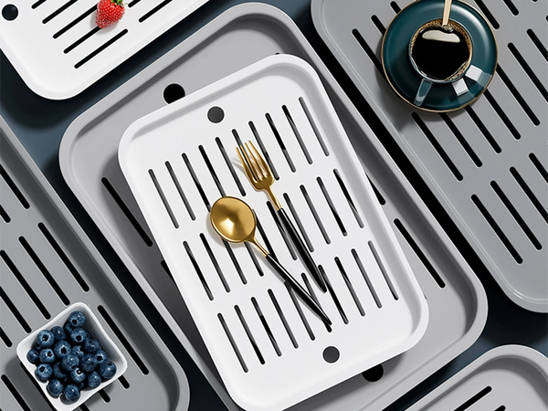 Taca kuchenna dwuwarstwowa ociekacz na naczynia warzywa owoce plastikowa