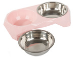 Miska podwójna dla psa kota metalowa 350ml x 2