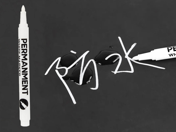 Marker pisak permanentny biały do opon szyb stali