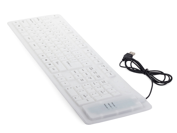 Klawiatura silikonowa gumowa biała usb numeryczna