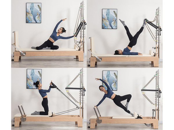 REFORMER ŁÓŻKO DO ĆWICZEŃ PILATES PILATESU URZĄDZENIE DO ĆWICZENIA FITNESS