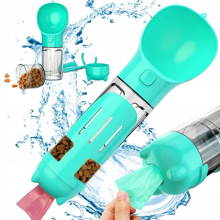 Butelka podajnik karmy poidło dla psa kota miska z podajnikiem worków 300ml