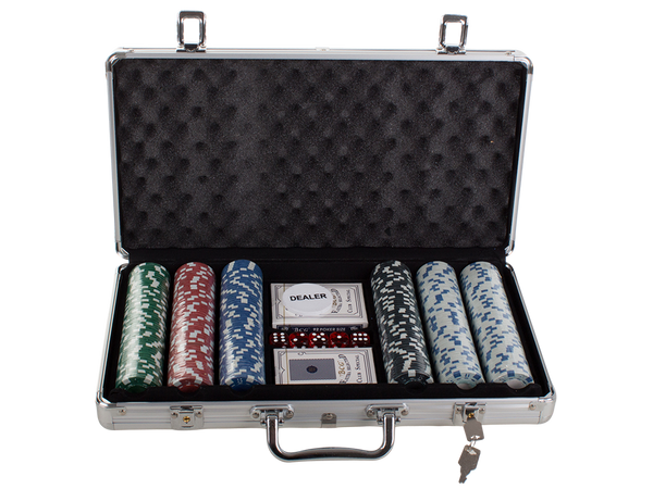 Zestaw do pokera texas 300 żetonów 2 talie walizka