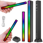 Ledy usb reakcja na dźwięk multikolor neon listwa rgb led mruga 18 trybów