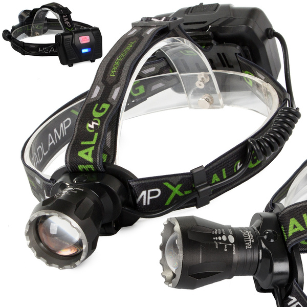 Latarka czołowa bailong led xhp160 powerbank zoom