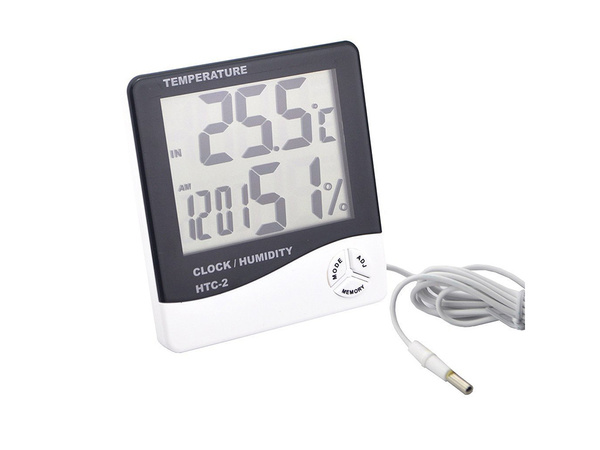 Termometr cyfrowy lcd wew. zewnętrzny data alarm