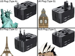 Adapter przejściówka wtyczka gniazdo uk usa eu aus uniwersalna 2x usb świat