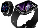 Smartwatch zegarek damski męski gumowy pasek sport bluetooth rozmowy czarny